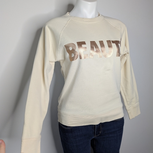 J Crew Cream Rose Gold Beaute Sweatshirt S - Picture 5 of 9